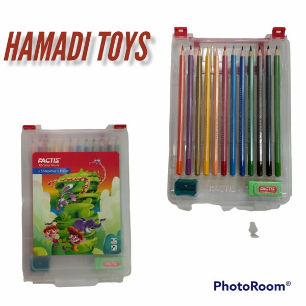 مدادرنگی فکتیس 12رنگ کیفی پلاستیکی کد2336 کارتن60بسته